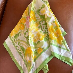Vintage 1978 Avon "Burst of Spring" S M Kent Acetate Scarf